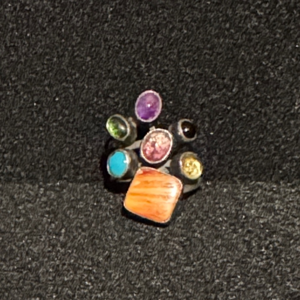 Multi-Stone Sterling Silver Ring